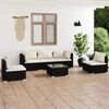 vidaXL 6-tlg. Garten-Lounge-Set mit Kissen Poly Rattan Schwarz