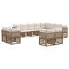 vidaXL Gartensofa-set 12 pcs Beige Poly-Rattan