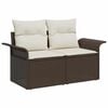 vidaXL Garten-Sofa-Set mit Kissen mit Speicher 7 pcs Braun Poly Rattan