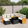 vidaXL 8-tlg. Garten-Sofagarnitur mit Kissen Schwarz Poly Rattan