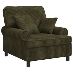 vidaXL XL-Sessel mit Kissen Gr&uuml;n 1,5 Linien Stoff