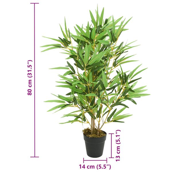vidaXL Bambusbaum Künstlich 368 Blätter 80 cm Grün