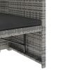 vidaXL 5-tlg. Garten-Lounge-Set mit Auflagen Poly Rattan Grau