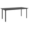 vidaXL Garten-Esstisch Schwarz 190x90x74 cm Stahl und Glas