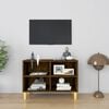 vidaXL TV-Schrank mit Massivholz-Beinen R&auml;uchereiche 69,5x30x50 cm