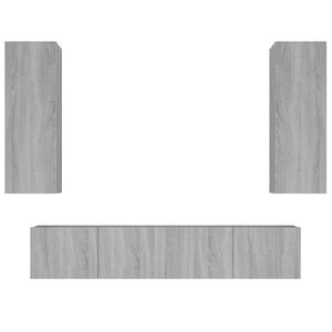 vidaXL 4-tlg. TV-Schrank-Set Grau Sonoma Holzwerkstoff