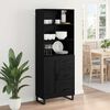 vidaXL Highboard Schwarz Eichen-Optik 69,5 x 34 x 180 cm Holzwerkstoff