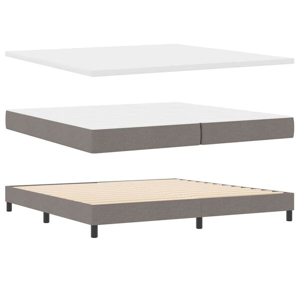vidaXL Boxspringbett mit Matratze Taupe 200 x 200 cm Stoff