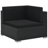 vidaXL 6-tlg. Garten-Lounge-Set mit Kissen Poly Rattan Schwarz