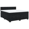 vidaXL Boxspringbett mit Matratze Schwarz 180x200 cm Samt