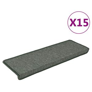 vidaXL Stufenmatten 15 Stk. 65x21x4 cm Dunkelgr&uuml;n Rechteckiger Rand