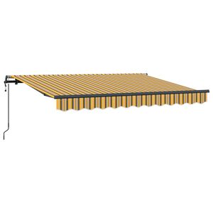 vidaXL Ausziehbare Markise Gelb und Grau 250 x 200 cm Stoff