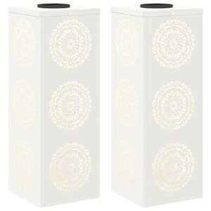 vidaXL Solar LED Weg Licht 2 stk. Warmes Wei&szlig; 18 x 18 x 50 cm