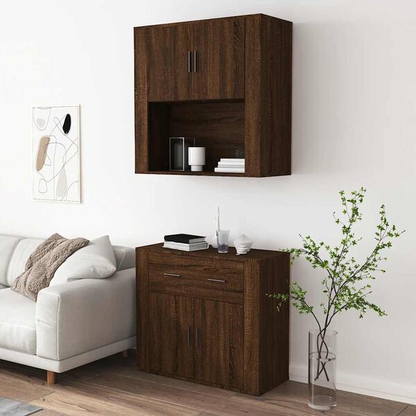 vidaXL Highboard Braun Eichen-Optik Holzwerkstoff