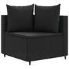 vidaXL 10-tlg. Garten-Sofagarnitur mit Kissen Schwarz Poly Rattan
