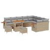 vidaXL Garten-Sofa-Set mit Kissen 12 pcs Beige und Hellgrau