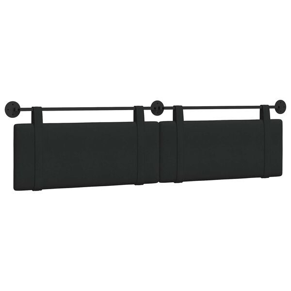 vidaXL H&auml;ngevorderseite Wandmontiert Uni Schwarz 210 x 55 x 5 cm Stoff