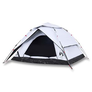 vidaXL Kuppel-Campingzelt 4 Personen Wei&szlig; Verdunkelt Quick Release