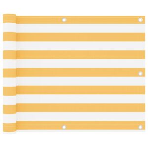 vidaXL Balkon-Sichtschutz Wei&szlig; und Gelb 75x300 cm Oxford-Gewebe