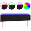 vidaXL LED Kopfteil Schwarz 203x16x78/88 cm Samt