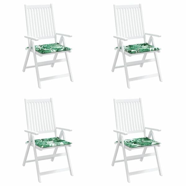 vidaXL Stuhlkissen 4 pcs Blattmuster 50 x 50 x 4 cm Oxford-Stoff