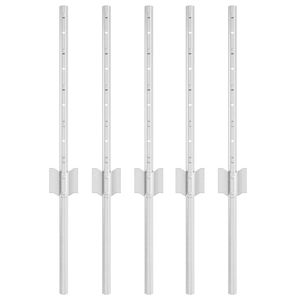 vidaXL Zaunpfosten 5 pcs Silber 40 cm Stahl