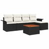 vidaXL Gartensofa-set 6 Stk. Schwarz und Creme Poly-Rattan