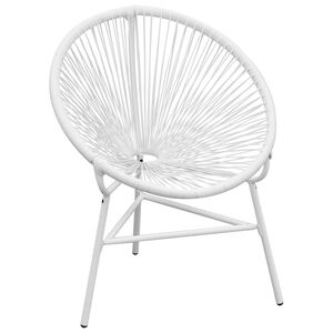 vidaXL Garten-Mondstuhl Poly Rattan Wei&szlig;
