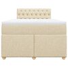 vidaXL Boxspringbett mit Matratze Creme 120x190 cm Stoff