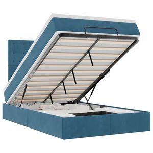 vidaXL Ottoman-Bett mit Matratzen Dunkelblau 120x190 cm Samt