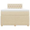 vidaXL Boxspringbett mit Matratze Creme 120x190 cm Stoff