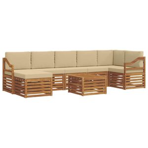 vidaXL Outdoor-Sofagarnitur 8 pcs Natur und Beige Massivholz Akazie