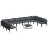 vidaXL Gartensofa-set 11 stk. Schwarz Stahl