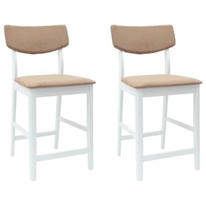 vidaXL Esszimmerst&uuml;hle 2 stk. Massives Gummiholz Wei&szlig; 48 x 49 x 95 cm