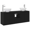 vidaXL Wandmontiertes Badezimmerschrank-Set 3 stk. Schwarz