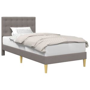 vidaXL Bettrahmen mit Kopfteil Taupe 90 x 190 cm Stoff