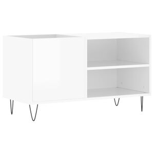 vidaXL Plattenschrank Hochglanz-Wei&szlig; 85x38x48 cm Holzwerkstoff