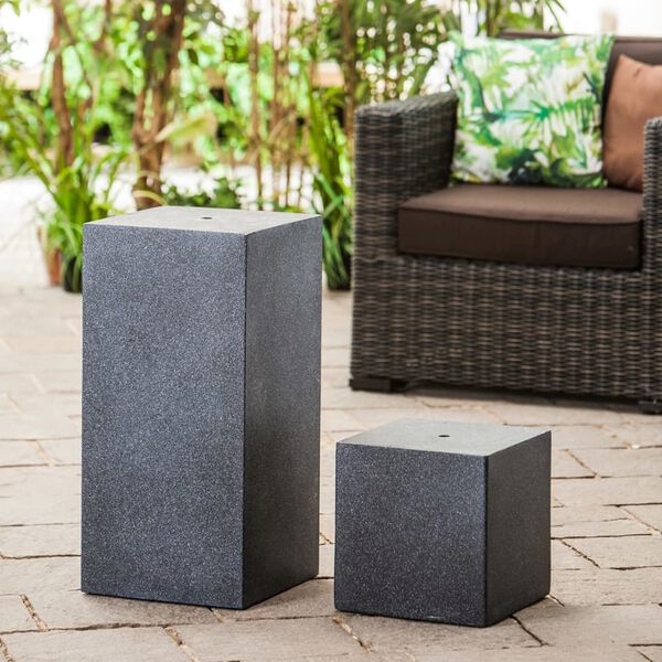 HEISSNER Terrassenbrunnen-Sockel W&uuml;rfel 31 x 31 x 31 cm Schwarz