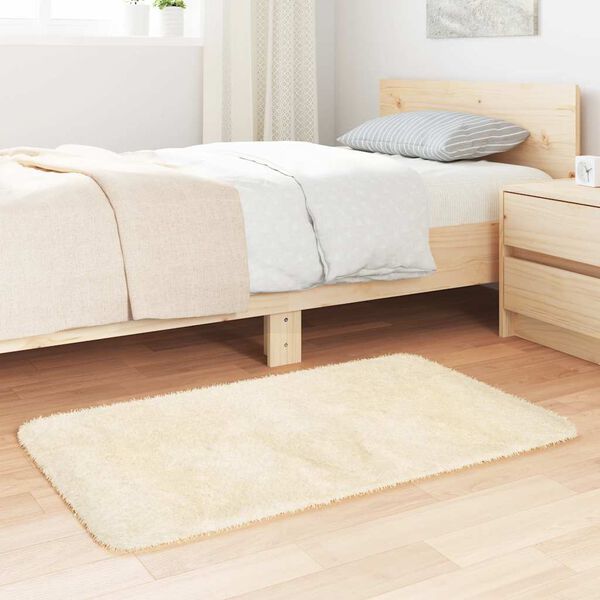 vidaXL Teppich Shaggy Hochflor NAVARRA Creme 60x100 cm Polyester