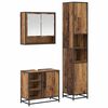 vidaXL Badezimmerm&ouml;bel-Set mit Regal 3 pcs Altholz Holzwerkstoff
