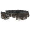 vidaXL Gartensofa-set 12 pcs Grau und Dunkelgrau Poly-Rattan