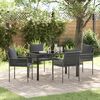 vidaXL Garten Essgruppe 5 pcs Schwarz und Grau PE-Rattan