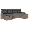 vidaXL Gartensofa-set 6 stk. Grau Poly-Rattan