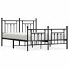 vidaXL Bettgestell mit Kopf- und Fu&szlig;teil Metall Schwarz 140x190 cm