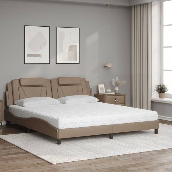 vidaXL Bett "Viana" mit Matratze Cappuccino-Braun 180x200 cm Kunstleder