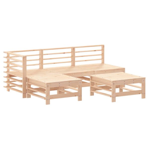 vidaXL 5-tlg. Garten-Lounge-Set Massivholz Kiefer