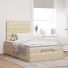 vidaXL Ottoman-Bett mit Matratze Creme 120x190 cm Stoff