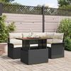 vidaXL Garten-Sofa-Set mit Kissen 5 pcs Schwarz und Creme