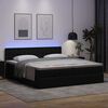 vidaXL Ottoman-Bett mit Matratzen & LEDs Schwarz 160x200 cm Kunstleder