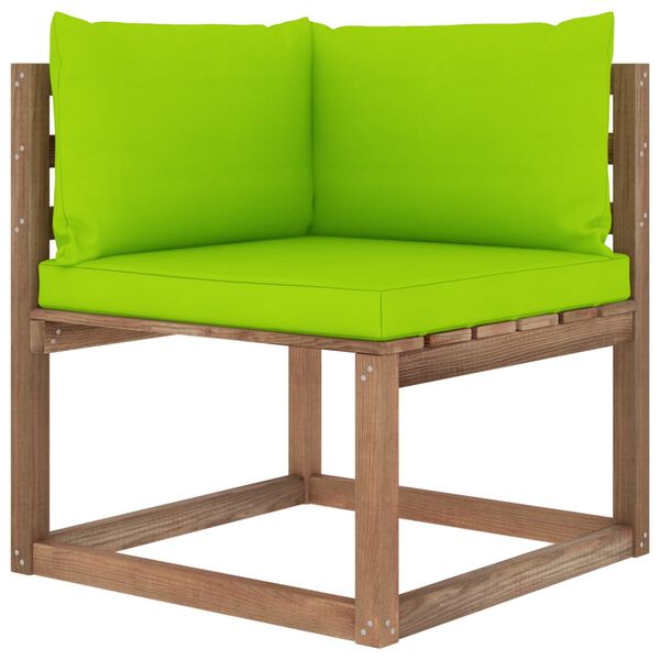 vidaXL 4-tlg. Garten-Lounge-Set aus Paletten mit Kissen Kiefernholz